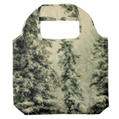 Winter Snow Frost Landscape Forest Trees Woods Premium Foldable Grocery Recycle Bag by danenraven