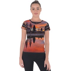 Lago Di Limides Dolomites Alps Italy Mountains Short Sleeve Sports Top  by danenraven