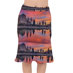 Lago Di Limides Dolomites Alps Italy Mountains Short Mermaid Skirt by danenraven