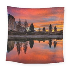 Lago Di Limides Dolomites Alps Italy Mountains Square Tapestry (large) by danenraven