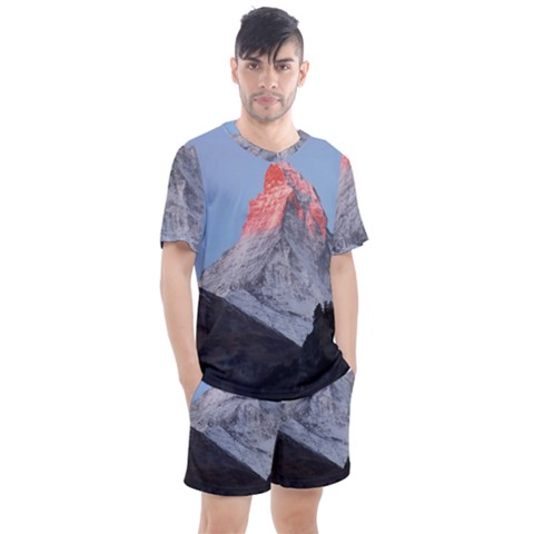 Matterhorn Mountain High Mountains Landscape Men s Mesh Tee And Shorts Set by danenraven