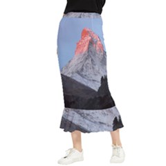 Matterhorn Mountain High Mountains Landscape Maxi Fishtail Chiffon Skirt by danenraven