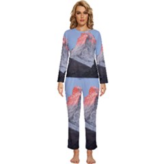 Matterhorn Mountain High Mountains Landscape Womens  Long Sleeve Lightweight Pajamas Set by danenraven