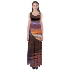 Sunset Island Tropical Sea Ocean Water Travel Empire Waist Maxi Dress by danenraven