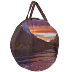 Sunset Island Tropical Sea Ocean Water Travel Giant Round Zipper Tote by danenraven