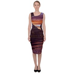 Sunset Island Tropical Sea Ocean Water Travel Sleeveless Pencil Dress by danenraven