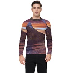 Sunset Island Tropical Sea Ocean Water Travel Men s Long Sleeve Rash Guard by danenraven