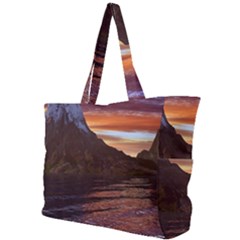 Sunset Island Tropical Sea Ocean Water Travel Simple Shoulder Bag by danenraven