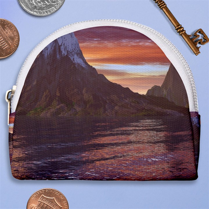 Sunset Island Tropical Sea Ocean Water Travel Horseshoe Style Canvas Pouch