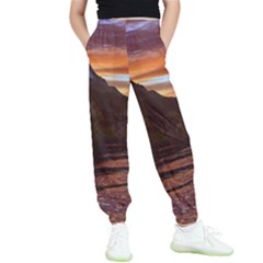 Sunset Island Tropical Sea Ocean Water Travel Kids  Elastic Waist Pants by danenraven