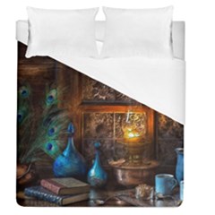 Blue Coffee Cups Cups Coffee Snack Blue Color Duvet Cover (queen Size) by danenraven