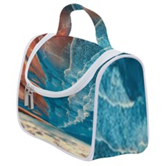 Sea Ocean Coastline Coast Sky Clouds Beach Sand Satchel Handbag by danenraven