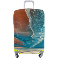 Sea Ocean Coastline Coast Sky Clouds Beach Sand Luggage Cover (large) by danenraven