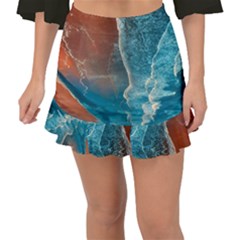 Sea Ocean Coastline Coast Sky Clouds Beach Sand Fishtail Mini Chiffon Skirt