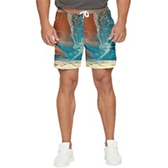 Sea Ocean Coastline Coast Sky Clouds Beach Sand Men s Runner Shorts by danenraven