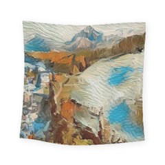 Abstract Mountains Landscape Tabloid Texture Square Tapestry (small) by danenraven