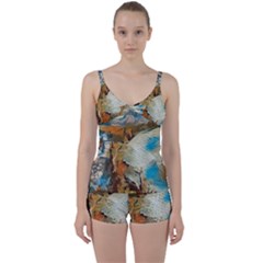 Abstract Mountains Landscape Tabloid Texture Tie Front Two Piece Tankini by danenraven