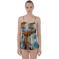 Abstract Mountains Landscape Tabloid Texture Babydoll Tankini Set by danenraven