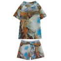 Abstract Mountains Landscape Tabloid Texture Kids  Swim Tee and Shorts Set View1