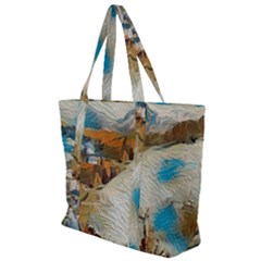 Abstract Mountains Landscape Tabloid Texture Zip Up Canvas Bag by danenraven