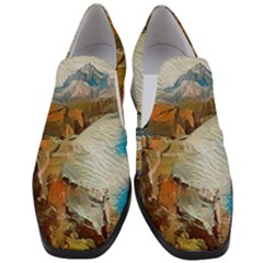 Abstract Mountains Landscape Tabloid Texture Women Slip On Heel Loafers by danenraven