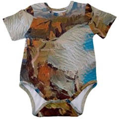 Abstract Mountains Landscape Tabloid Texture Baby Short Sleeve Onesie Bodysuit