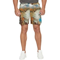 Abstract Mountains Landscape Tabloid Texture Men s Runner Shorts by danenraven