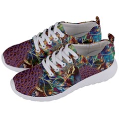 Peacock Mixed Media Bird Animal Men s Lightweight Sports Shoes by danenraven