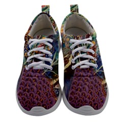 Peacock Mixed Media Bird Animal Women Athletic Shoes by danenraven