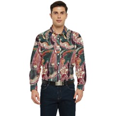 Indonesia Bali Batik Fabric Impression Patterns Men s Long Sleeve  Shirt by danenraven