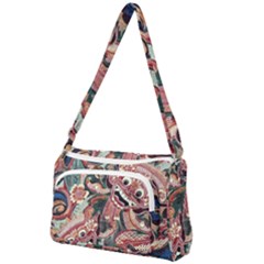 Indonesia Bali Batik Fabric Impression Patterns Front Pocket Crossbody Bag by danenraven