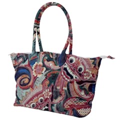 Indonesia Bali Batik Fabric Impression Patterns Canvas Shoulder Bag by danenraven