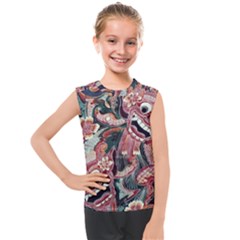 Indonesia Bali Batik Fabric Impression Patterns Kids  Mesh Tank Top by danenraven