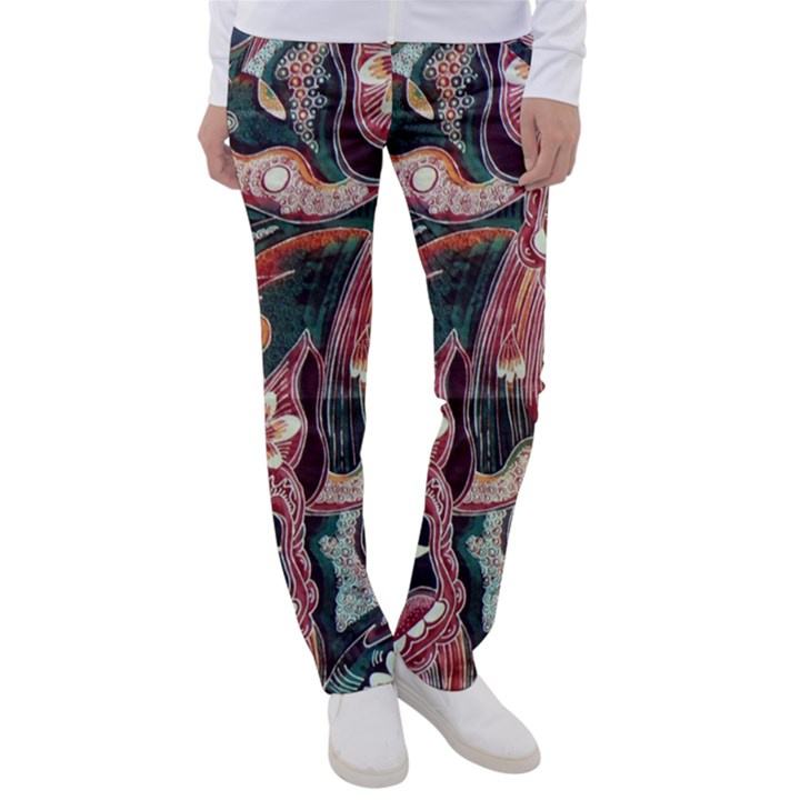 Indonesia Bali Batik Fabric Impression Patterns Women s Casual Pants