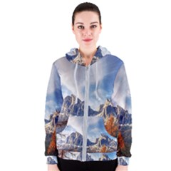 Dolomites Mountains Alps Alpine Trees Conifers Women s Zipper Hoodie by danenraven