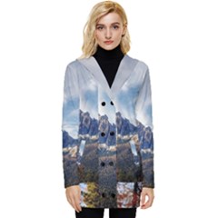 Dolomites Mountains Alps Alpine Trees Conifers Button Up Hooded Coat  by danenraven