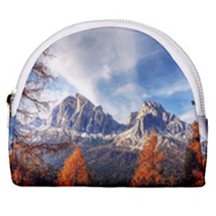 Dolomites Mountains Alps Alpine Trees Conifers Horseshoe Style Canvas Pouch by danenraven