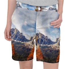 Dolomites Mountains Alps Alpine Trees Conifers Pocket Shorts by danenraven