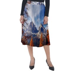 Dolomites Mountains Alps Alpine Trees Conifers Classic Velour Midi Skirt  by danenraven