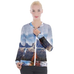 Dolomites Mountains Alps Alpine Trees Conifers Casual Zip Up Jacket by danenraven