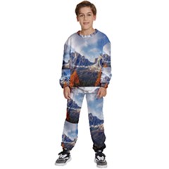 Dolomites Mountains Alps Alpine Trees Conifers Kids  Sweatshirt Set by danenraven