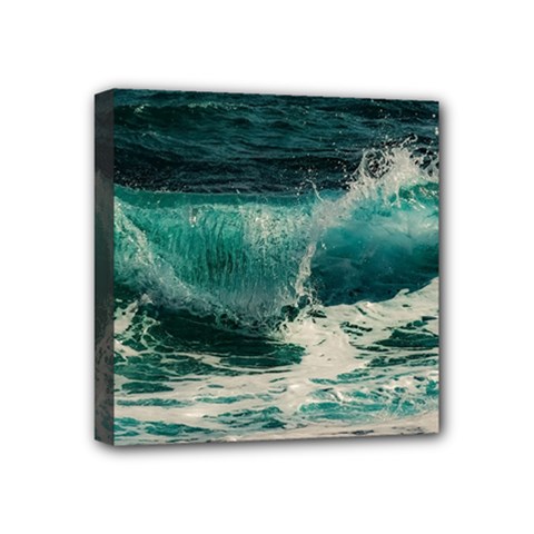 Sea Ocean Waves Seascape Beach Mini Canvas 4  X 4  (stretched) by danenraven