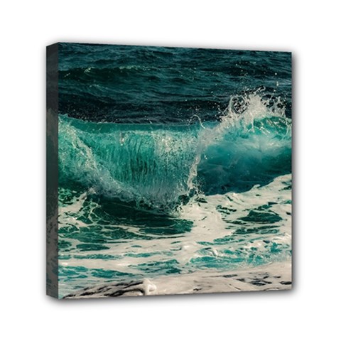 Sea Ocean Waves Seascape Beach Mini Canvas 6  X 6  (stretched) by danenraven