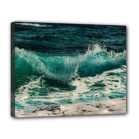 Sea Ocean Waves Seascape Beach Canvas 14  X 11  (stretched) by danenraven