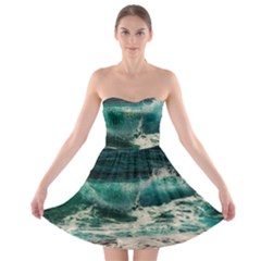 Sea Ocean Waves Seascape Beach Strapless Bra Top Dress by danenraven