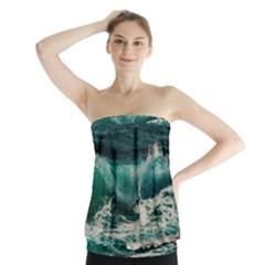 Sea Ocean Waves Seascape Beach Strapless Top by danenraven