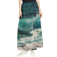 Sea Ocean Waves Seascape Beach Maxi Chiffon Skirt by danenraven