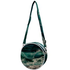 Sea Ocean Waves Seascape Beach Crossbody Circle Bag by danenraven