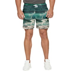 Sea Ocean Waves Seascape Beach Men s Runner Shorts by danenraven