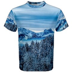 Winter Forest Mountain Snow Nature Alpine Trees Men s Cotton Tee by danenraven